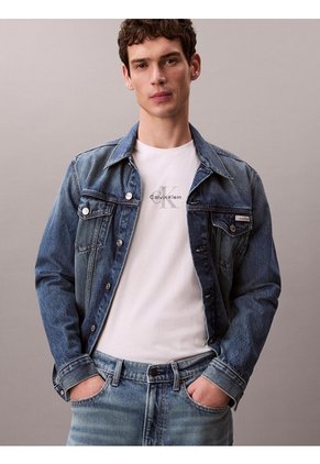Camiseta Blanca Con Gráfico Estampado Micro Monologo Calvin Klein