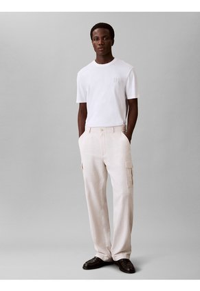 Camiseta Blanca Con Emblema En Relieve Calvin Klein