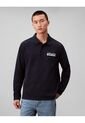 Polo Azul De Manga Larga Con Tejido Sacos / Saco Tejido Grueso Aterciopelado Calvin Klein de Calvin Klein