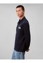 Polo Azul De Manga Larga Con Tejido Sacos / Saco Tejido Grueso Aterciopelado Calvin Klein de Calvin Klein
