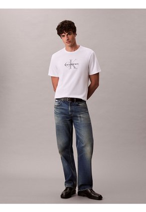 Camiseta Blanca 20s Con Estampado Gráfico De Monograma Calvin Klein