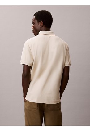 Polo Beige De Manga Corta En Tejido Piqué Calvin Klein