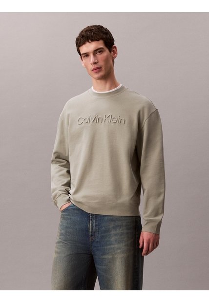 Saco Gris Con Gráfico De Logo Calvin Klein