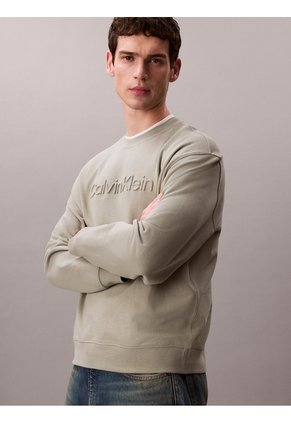 Saco Gris Con Gráfico De Logo Calvin Klein
