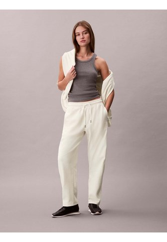 Pantalón Beige Barrel De Terry Premium Con Monograma Calvin Klein Calvin Klein