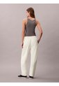 Pantalón Beige Barrel De Terry Premium Con Monograma Calvin Klein de Calvin Klein