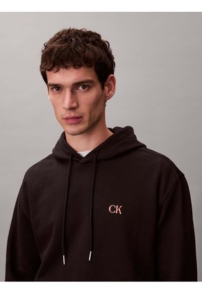 Buzo Negro Con Gráfico Circular De Logo Calvin Klein