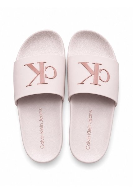 Sandalias Rosa Con Monograma Calvin Klein