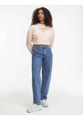 Saco Cropped Universitaria Con Logo Mujer Rosado Calvin Klein Calvin Klein