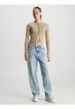 Cárdigan Beige Cropped En Crochet Mujer Calvin Klein de Calvin Klein