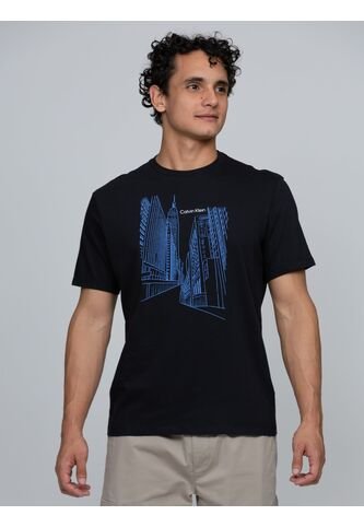 Camiseta Negra Gráfica Calvin Klein City Calvin Klein Calvin Klein