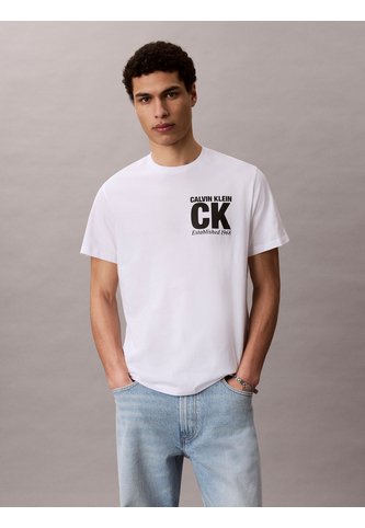 Camiseta Blanca Con Gráfico De Logo Calvin Klein Calvin Klein