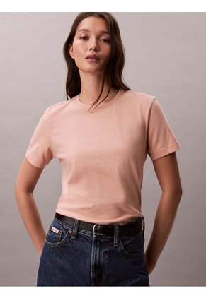 Camiseta Beige De Algodón Con Logo De Archivo Calvin Klein