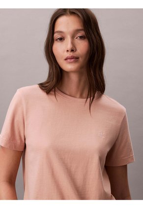 Camiseta Beige De Algodón Con Logo De Archivo Calvin Klein