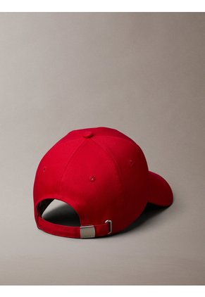 Gorra Roja De Algodón Con Monograma Bordado Calvin Klein