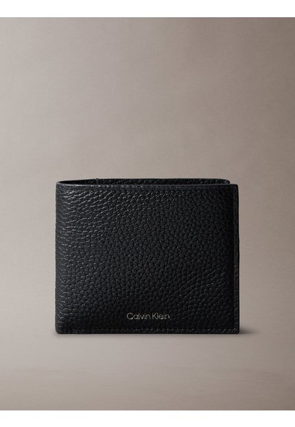 Billetera Negra Billfold Con Monedero Calvin Klein