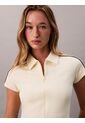 Polo Amarillo De Punto Milano Ajustado Con Cremallera Calvin Klein de Calvin Klein