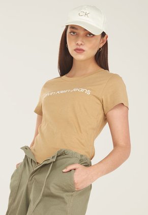 Camiseta x2 Ocre-Blanco Calvin Klein