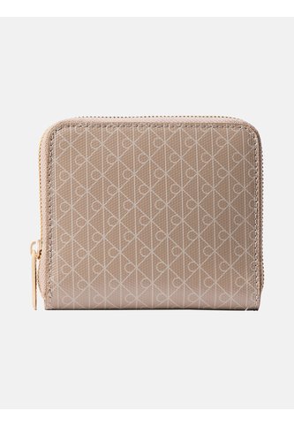 Billetera Beige Cuadrada Con Cremallera Y Monograma Calvin Klein Calvin Klein