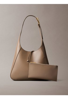 Bolso Beige Mediano Con Correa Ajustable Calvin Klein