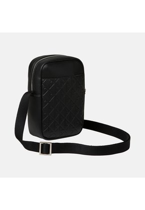 Bolso Negro Reporter Slim Con Grabado Integral De Monograma Calvin Klein