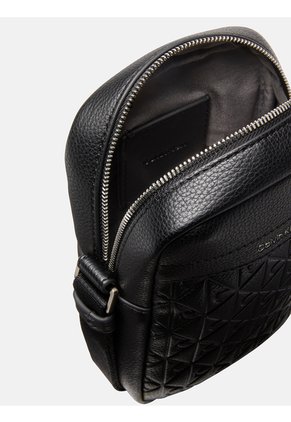 Bolso Negro Reporter Slim Con Grabado Integral De Monograma Calvin Klein