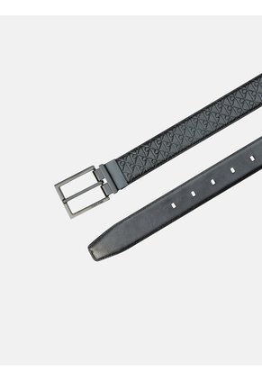 Cinturón Negro De Cuero Liso Con Hebilla Cuadrada 32 Mm Calvin Klein