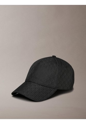 Gorra Negra Ripstop Con Estampado De Monograma Calvin Klein Calvin Klein