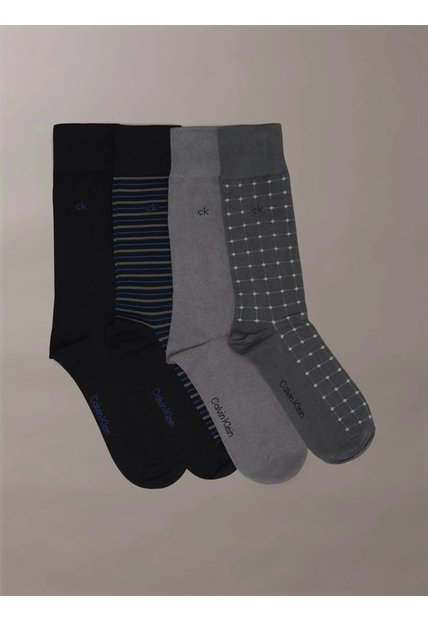 Pack Negro De 4 Medias Crew Calvin Klein