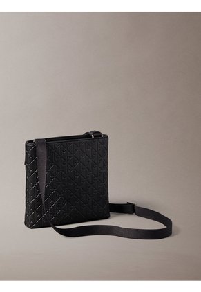 Bolso Negro Plano Con Estampado De Emblema Calvin Klein