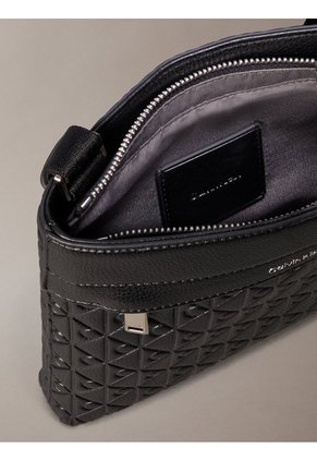 Bolso Negro Plano Con Estampado De Emblema Calvin Klein