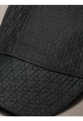 Gorra Negra Ripstop Con Estampado De Monograma Calvin Klein
