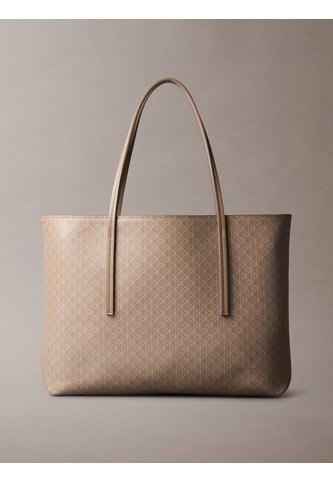 Bolso Beige Tote Pequeño Con Logo Monograma Con Bolsito Calvin Klein Calvin Klein