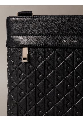 Bolso Negro Plano Con Estampado De Emblema Calvin Klein