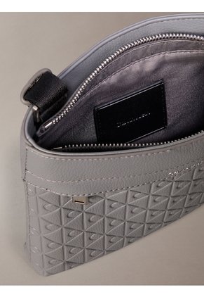 Bolso Gris Plano Con Estampado De Emblema Calvin Klein