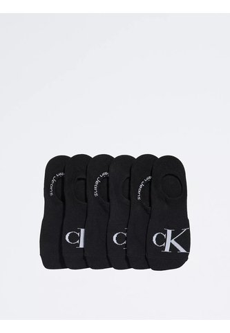 Pack Negro De 6 Medias Planos Con Monograma Calvin Klein Calvin Klein