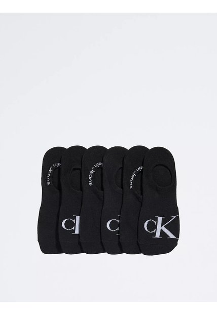 Pack Negro De 6 Medias Planos Con Monograma Calvin Klein