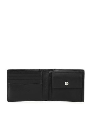 Billetera Negra Sculpted Con Monograma En Relieve Calvin Klein