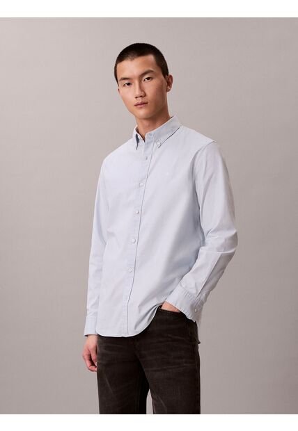 Camisa Celeste Clásica En Tejido Oxford Calvin Klein