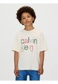 Camiseta Beige Para Niño De Manga Corta Calvin Klein de Calvin Klein