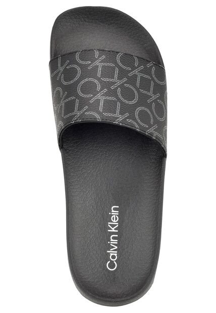 Sandalias Café Con Estampado De Monograma Calvin Klein