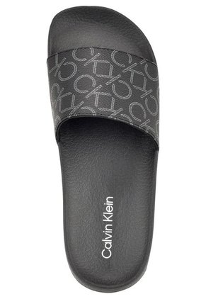 Sandalias Café Con Estampado De Monograma Calvin Klein