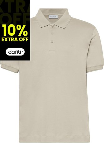 Polo Beige Regular Con Monograma Bordado En Relieve Calvin Klein Calvin Klein