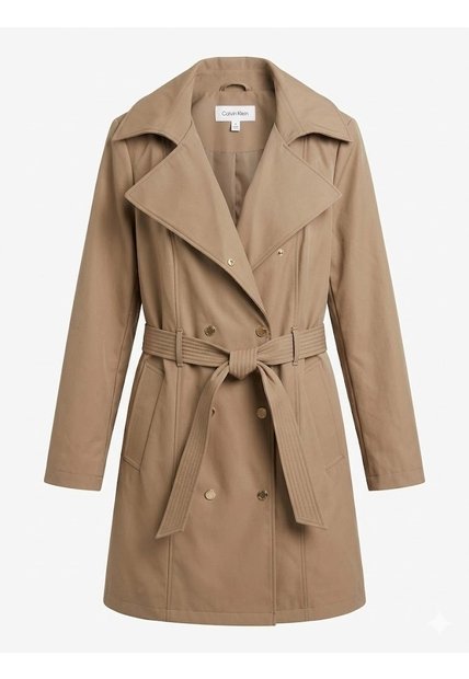 Chaqueta Gris Trench Softshell De Doble Botonadura Calvin Klein