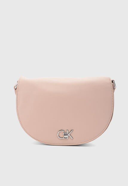 Bolso Manos Libres Calvin Klein Saddle Rosa Nude