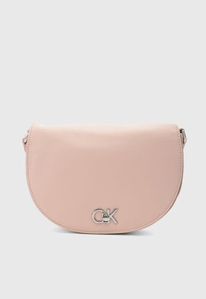 Bolso Manos Libres Calvin Klein Saddle Rosa Nude