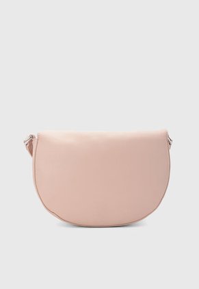 Bolso Manos Libres Calvin Klein Saddle Rosa Nude