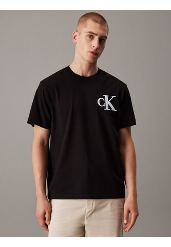 Camiseta Negra Varsity Con Monograma De Parche Calvin Klein Calvin Klein