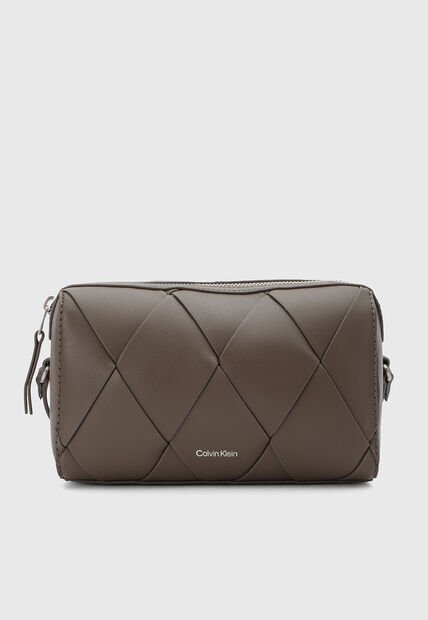 Bolso Manos Libres Calvin Klein Woven Camera Marrón