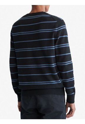 Saco Negro Tejido A Rayas En Algodón Compacto Calvin Klein